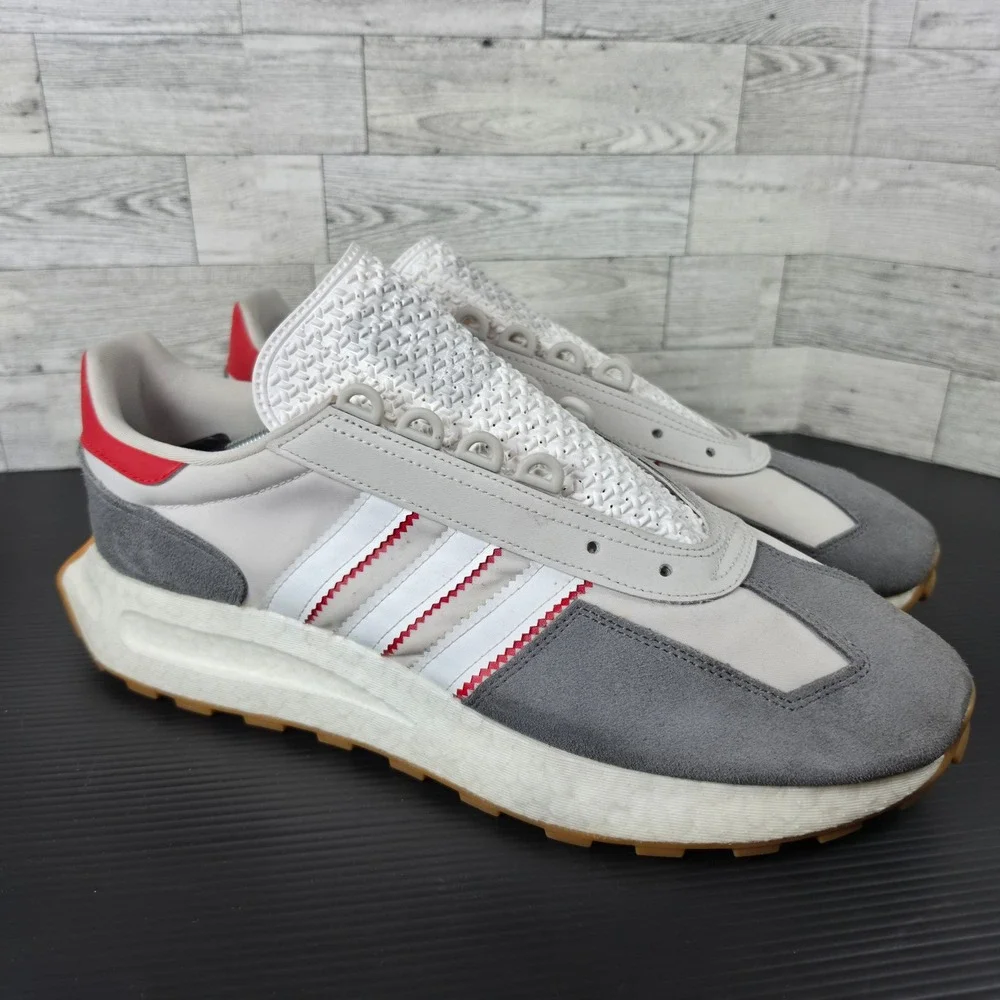 Adidas Retropy E5 Grey White Red Boost Sneakers GW0558 Mens 13